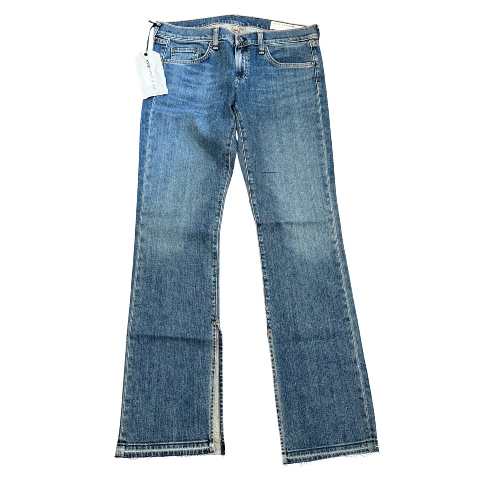 New Rag & Bone Women's Split Raw Hem Straight Leg Jeans Size 28 NWT